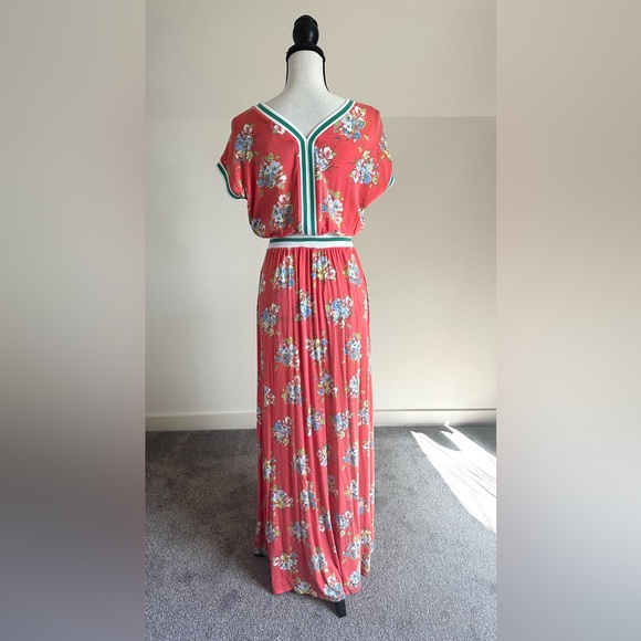 Matilda Jane At Ease Orange Floral Jersey Knit Maxi Dress Womens Size Small - Picture 4 of 12